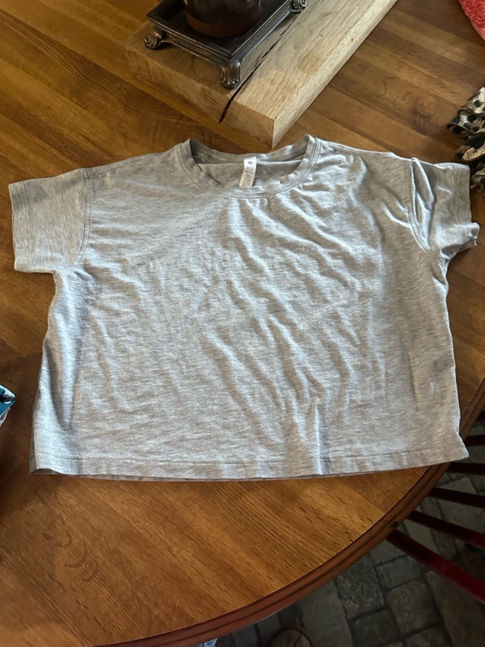 lululemon athletica Heather Gray Short-Sleeve Crop Tee